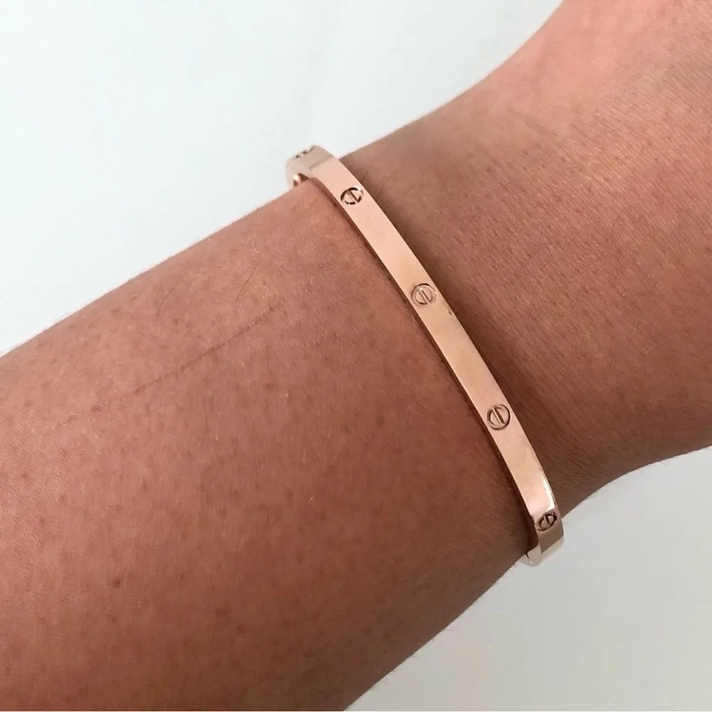 Generic Rose Gold Small Model Screw Bangle Bracelet and Screw Driver